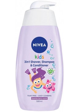 Детское средство для купания 3в1 Nivea Kids Ягодное сияние 3+, 500 мл